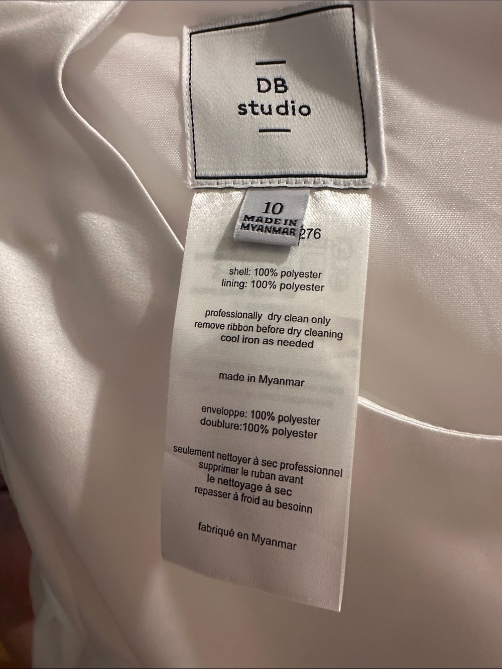 David's Bridal White Satin Girls' Formal Dress (Flower Girl or Communion) - Picture 4 of 4